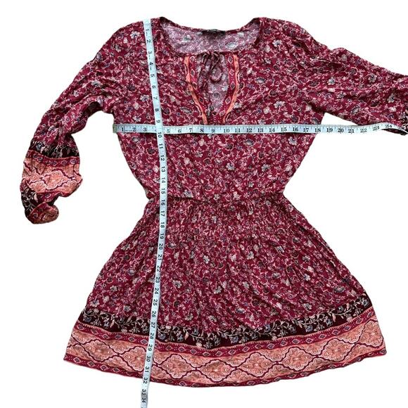 American Eagle Bohemian Floral Balloon Sleeve Dress Size Small - Picture 3 of 7